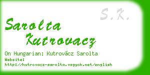 sarolta kutrovacz business card